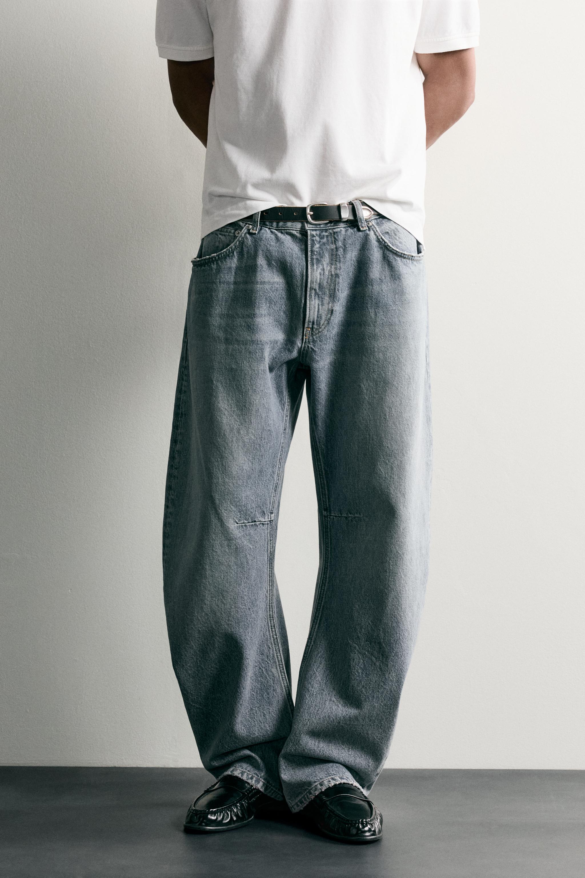 STRAIGHT BARREL FIT JEANS — Blue
