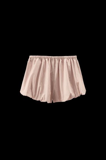 STRIPED CULOTTES SHORTS - Pink / White by Zara