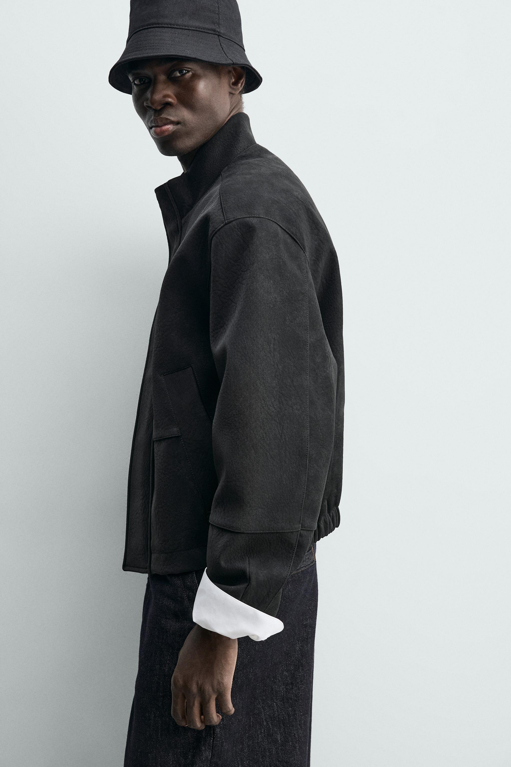 BLOUSON EN MATIÈRE SYNTHÉTIQUE TEXTURÉ