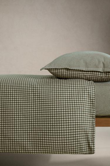 HOUSSE DE COUETTE ENFANT EN FLANELLE VICHY - Verdâtre de Zara - Image 2