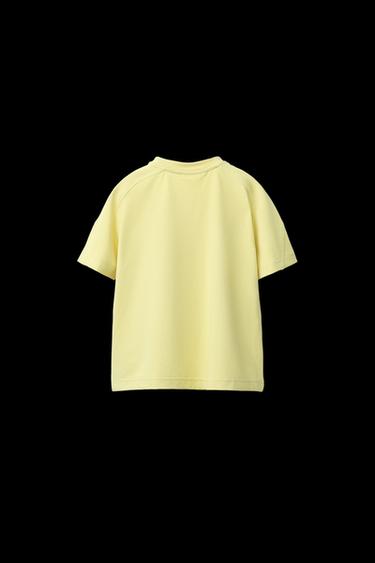 Zara TECHNICAL LOGO T-SHIRT - Yellow