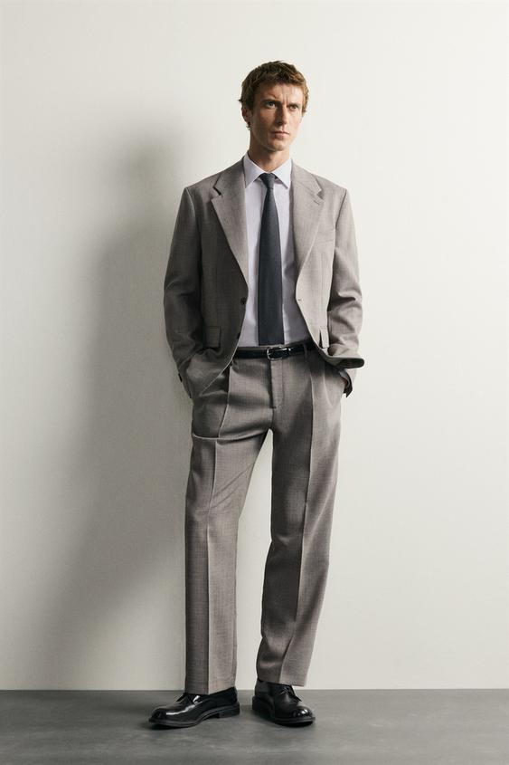 Zara WOOL-BLEND REGULAR FIT SUIT PANTS -  - Image 0