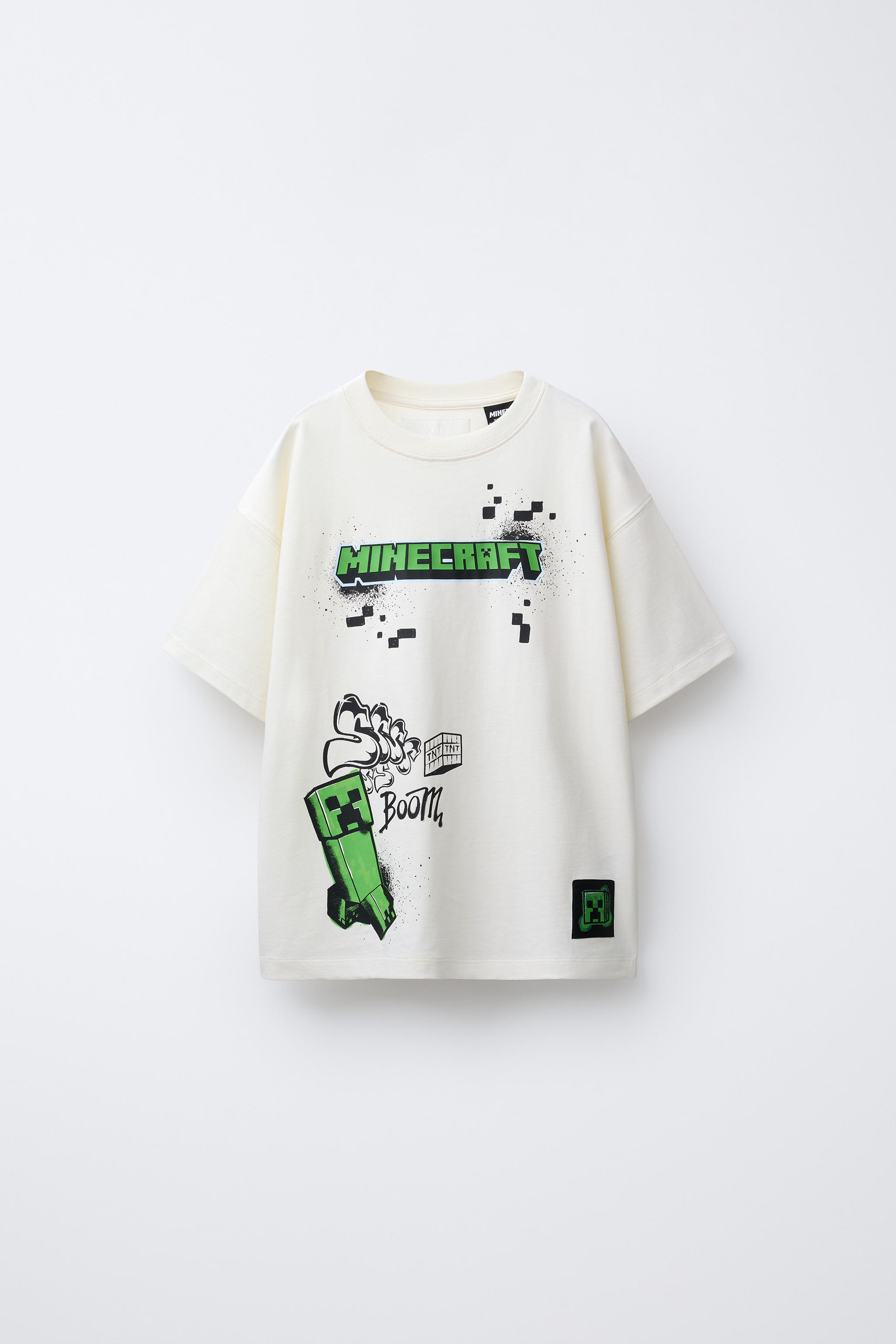 【しろまい】 CAMISETA ESTAMPADA GRAFITE MINECRAFT © MOJANG AB. ™ - Cru | ZARA