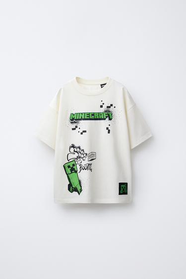 MINECRAFT © MOJANG AB. ™ GRAFFITI PRINT T-SHIRT - Ecru by Zara