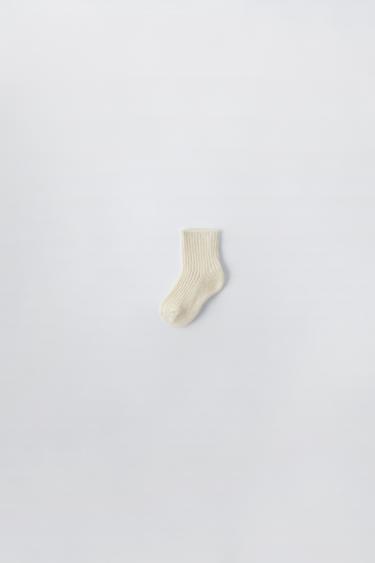 Zara CASHMERE BLEND SOCKS - Ecru - Image 0