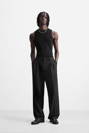 FLOWING WIDE-LEG PLEATED TROUSERS - Black by Zara - Image 0