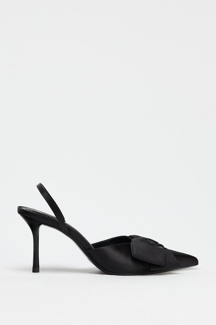Zara Shoes Women HEELED SHOES WITH BOW DETAIL Black