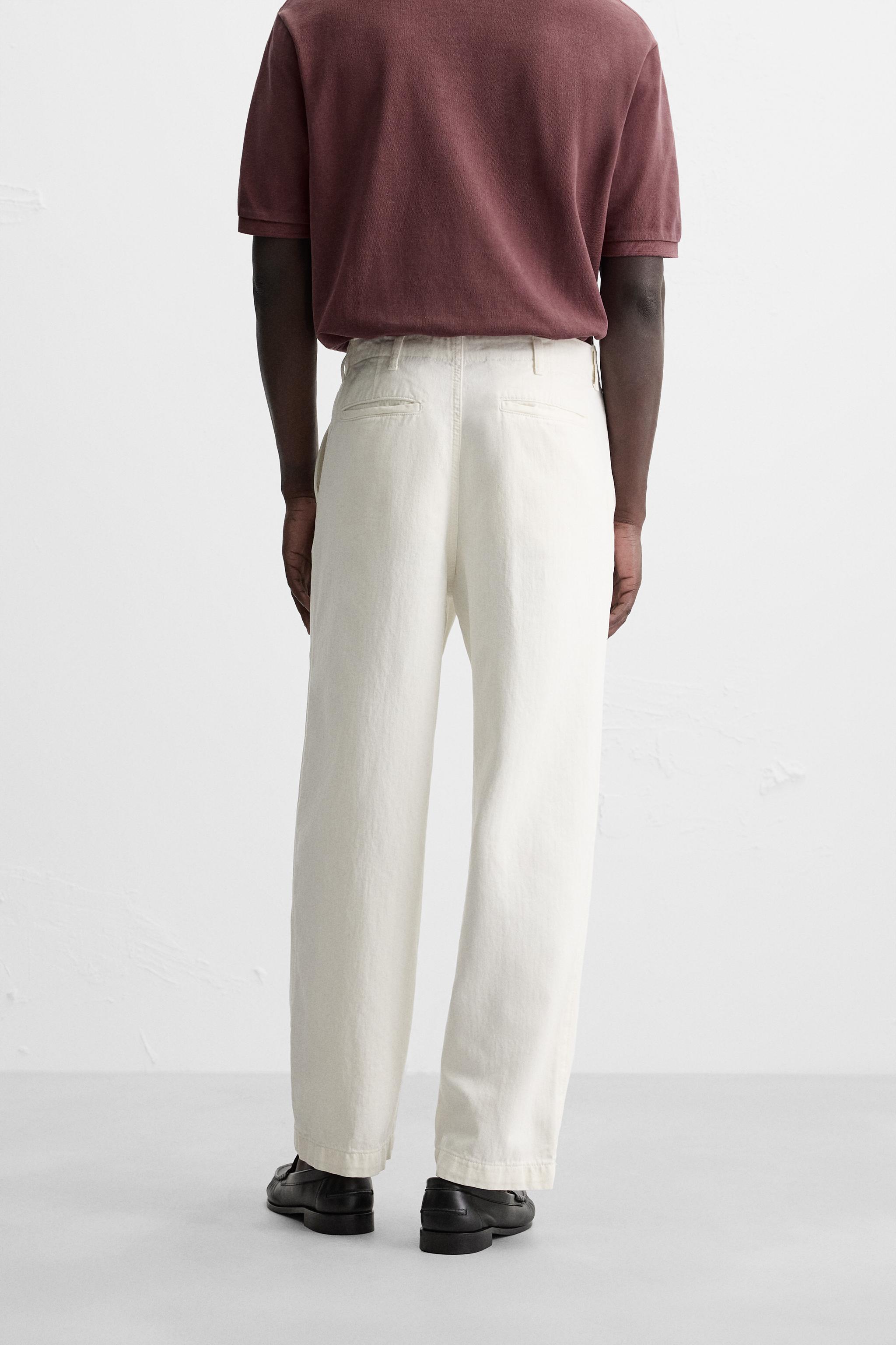 ヘリンボーン柄チノパンツ - ストーン | ZARA Japan / 日本