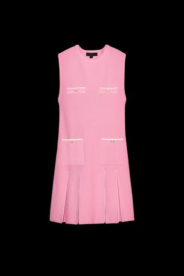 Zara PLEATED KNIT DRESS - Pink - Image 0