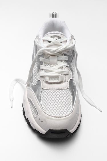 Zara MESH SNEAKERS - White