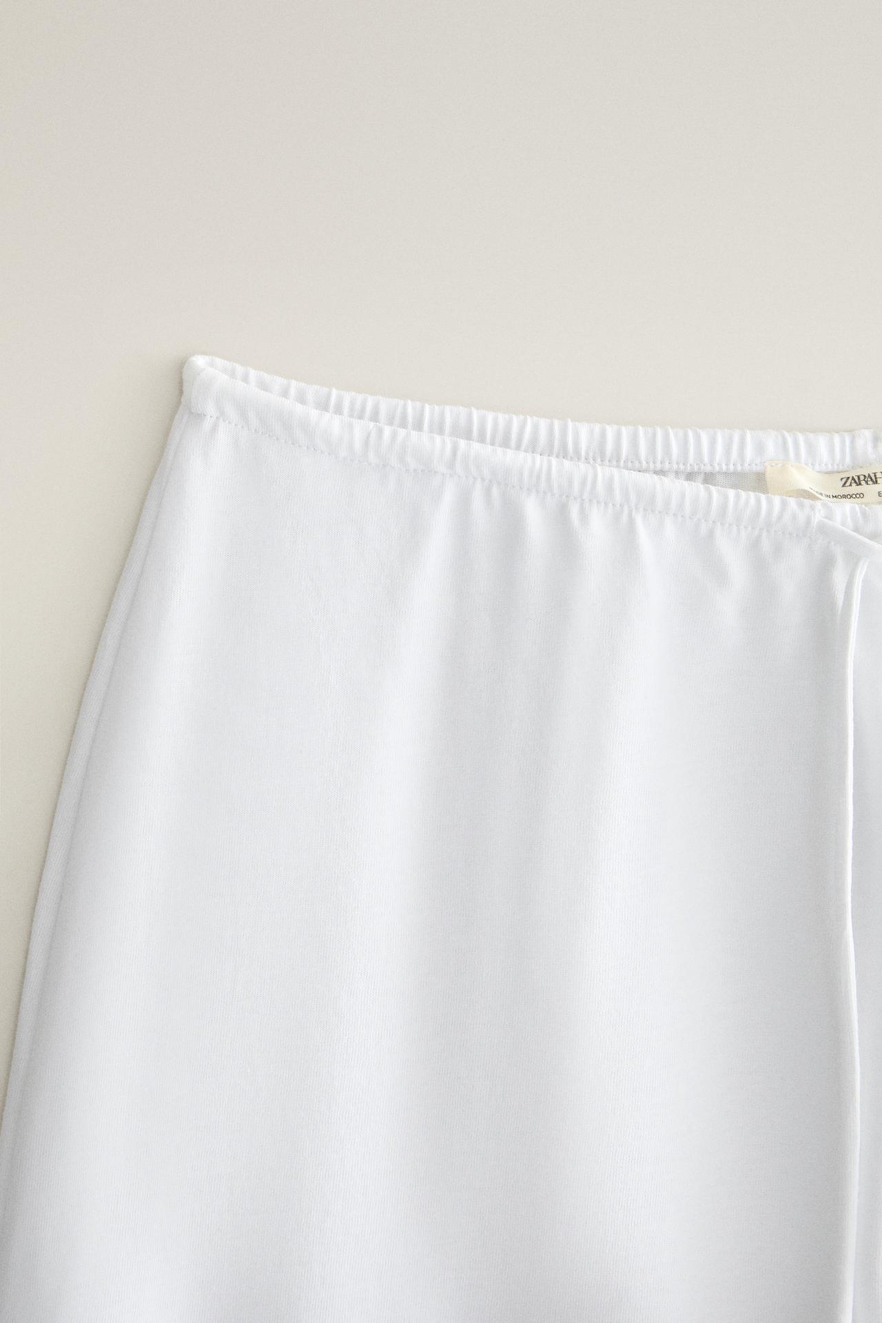 WIDE-LEG COTTON TROUSERS — White