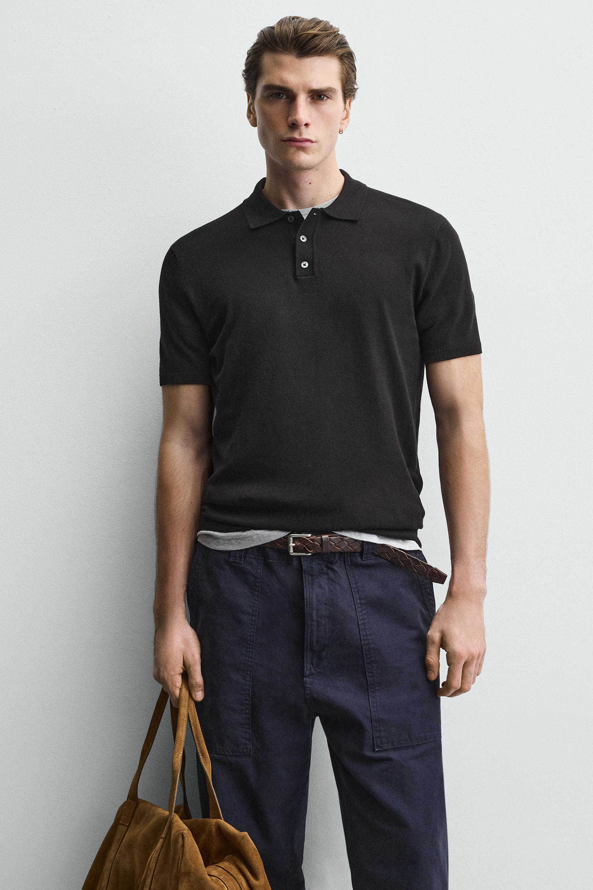 REGULAR FIT STRIPED KNIT POLO SHIRT