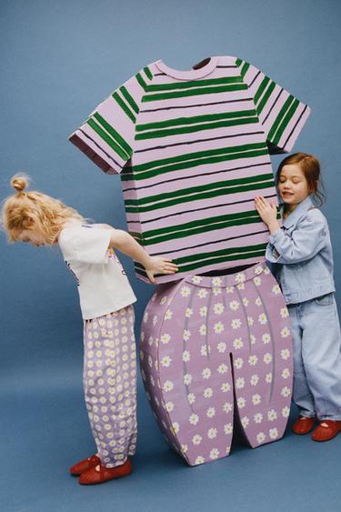 PANTALÓN SARGA BALLOON FLORES - Lila de Zara