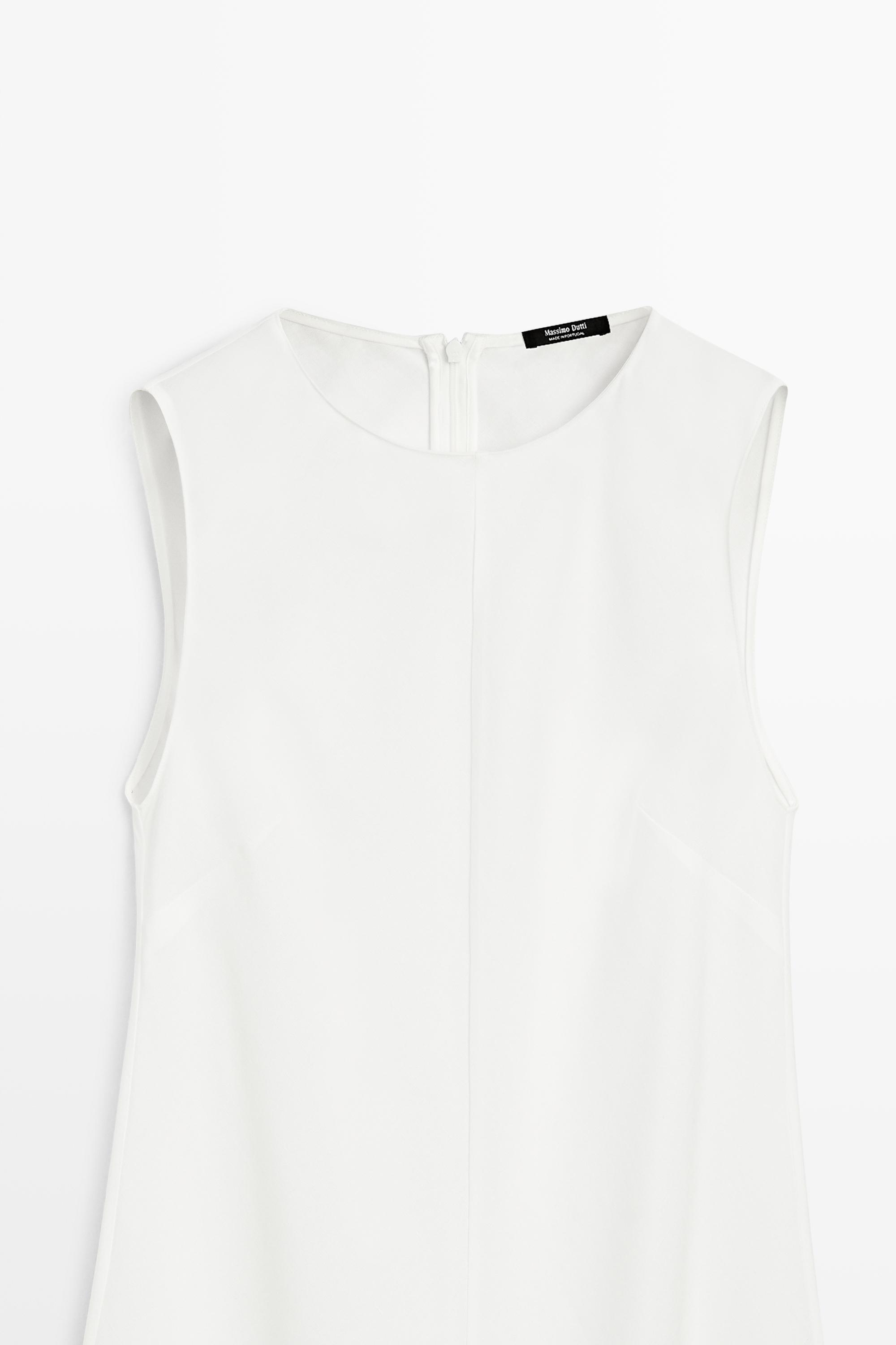 Flowing linen midi dress
