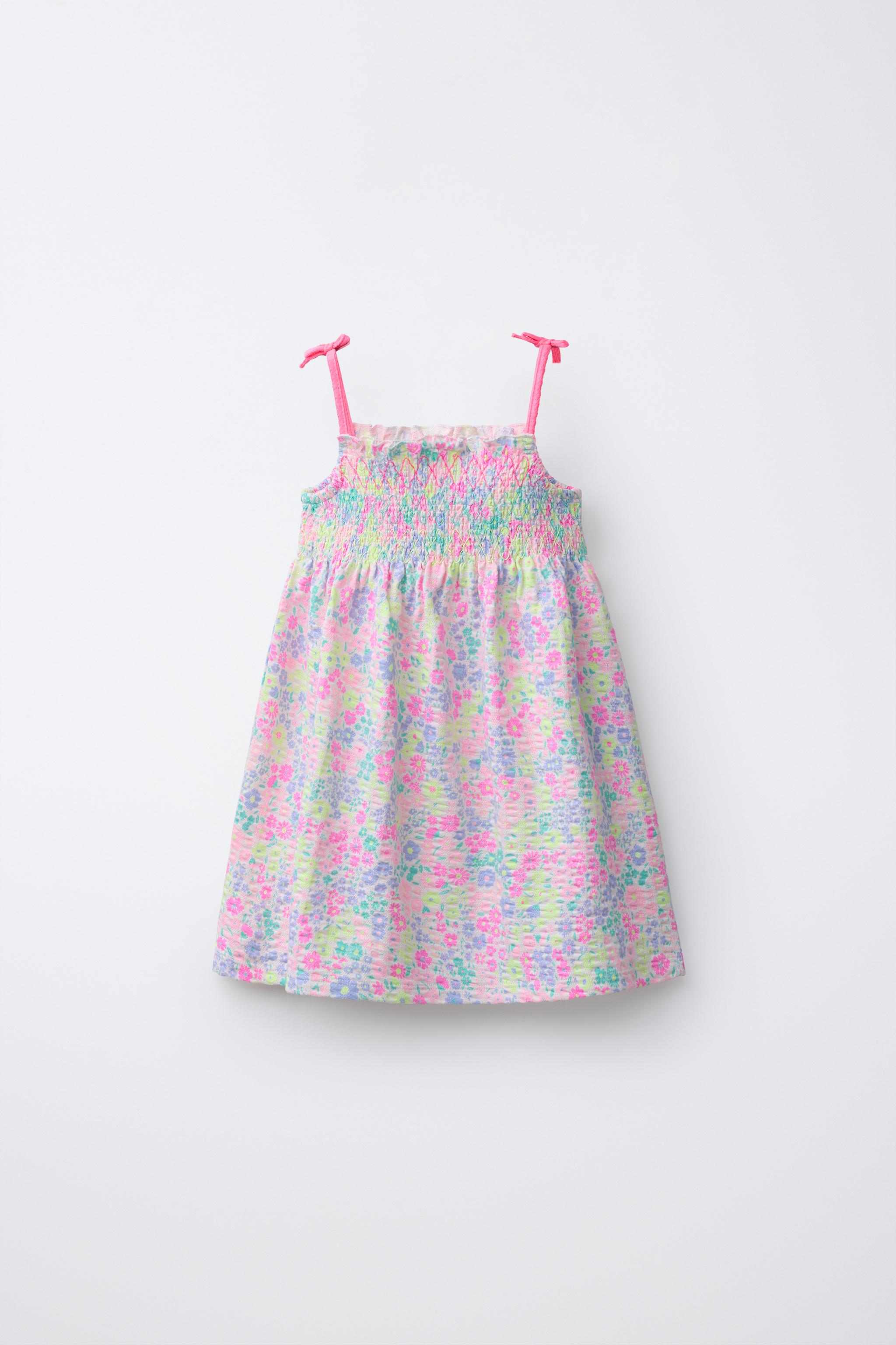 ELASTICIZED FLORAL PRINT DRESS