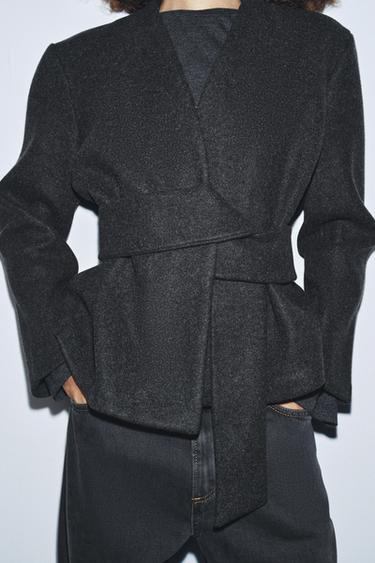 SOFT BELTED CARDIGAN - Grey marl by Zara - Image 2