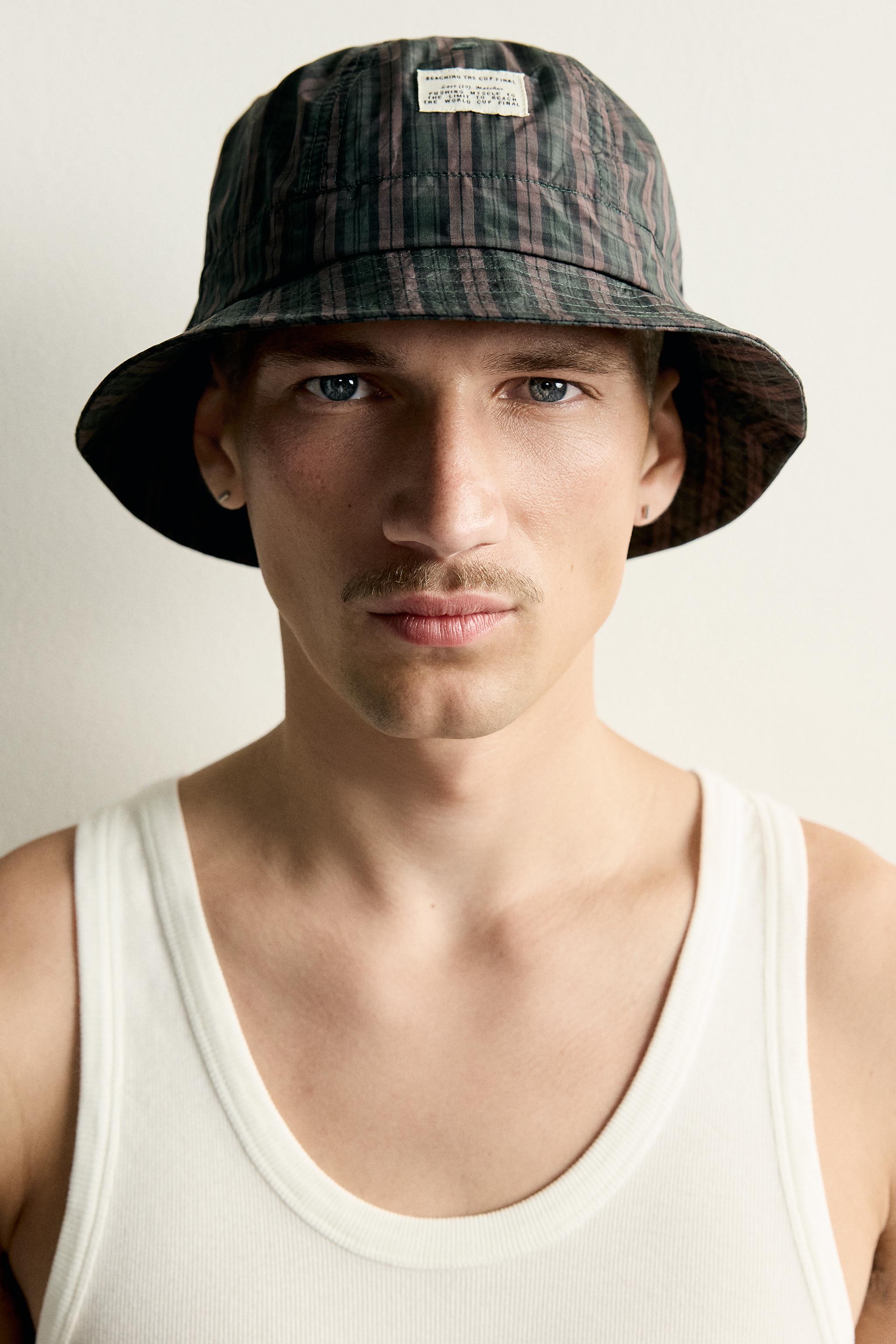 Мужские головные уборы Zara PLAID BUCKET HAT