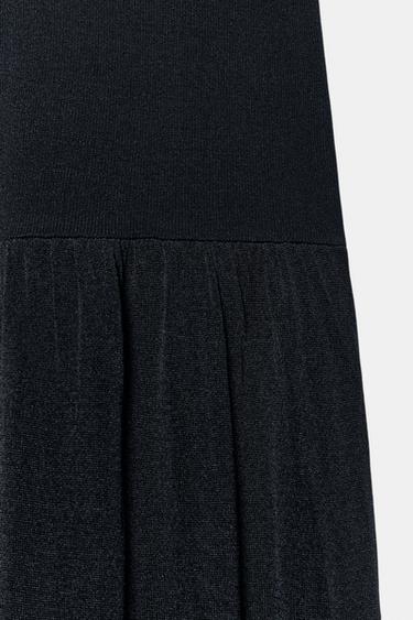 LONG KNIT DRESS WITH MATCHING DETAIL - Navy blue by Zara