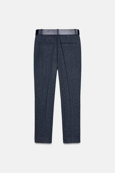 PANTALON CHEVRON AVEC CEINTURE - Bleu marine de Zara - Image 5