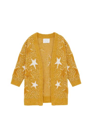STAR PRINT KNIT CARDIGAN