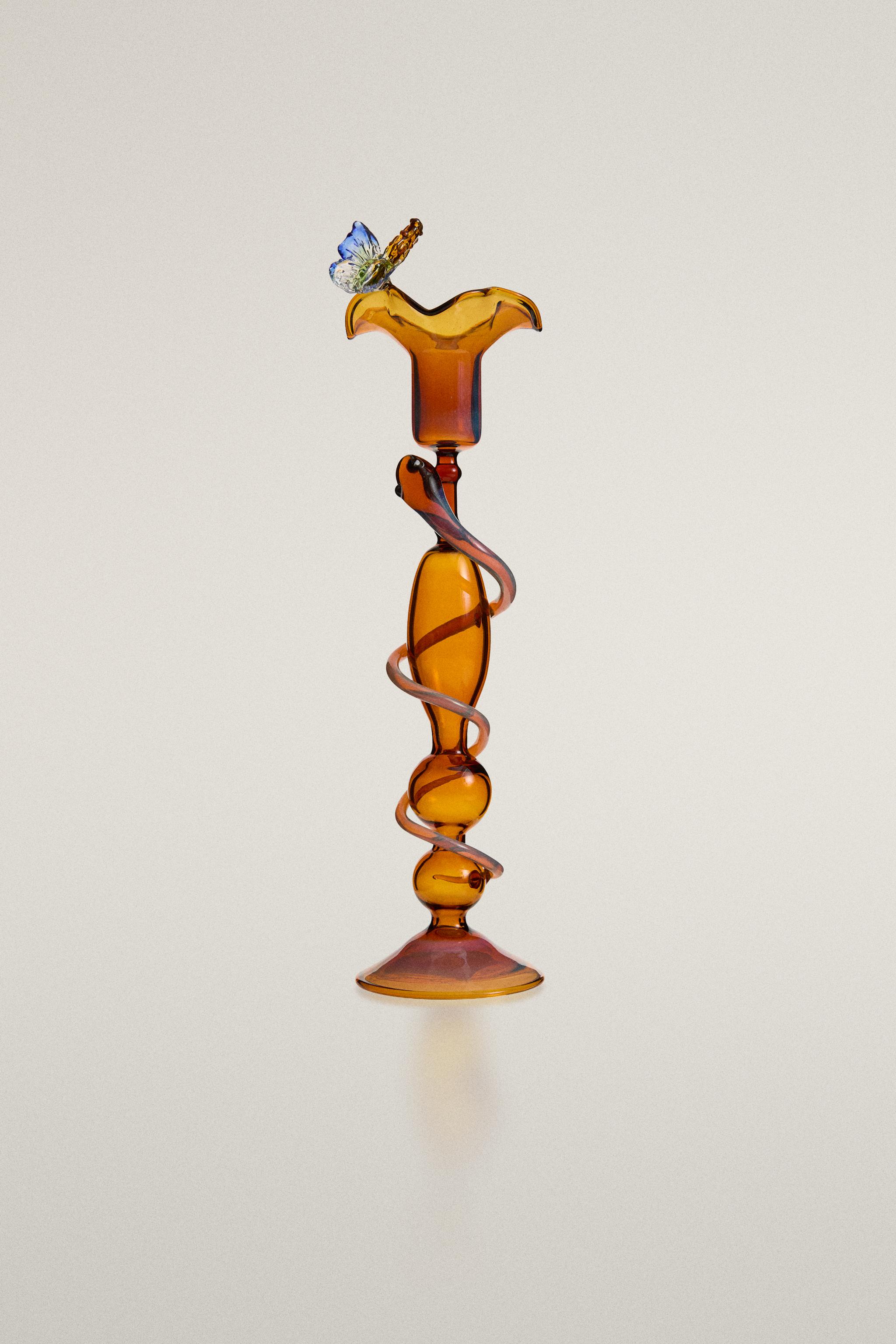 BOROSILICATE SNAKE CANDLESTICK | MARISA BERENSON - Orange | ZARA