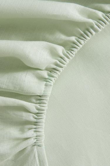 DRAP-HOUSSE LIN DÉLAVÉ (140 G/M²) - Vert clair de Zara - Image 3