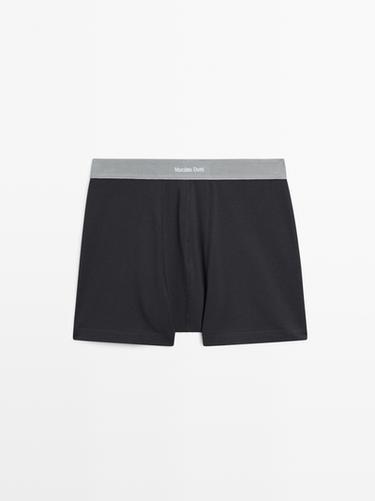 Boxers with logo waistband — Blue 2