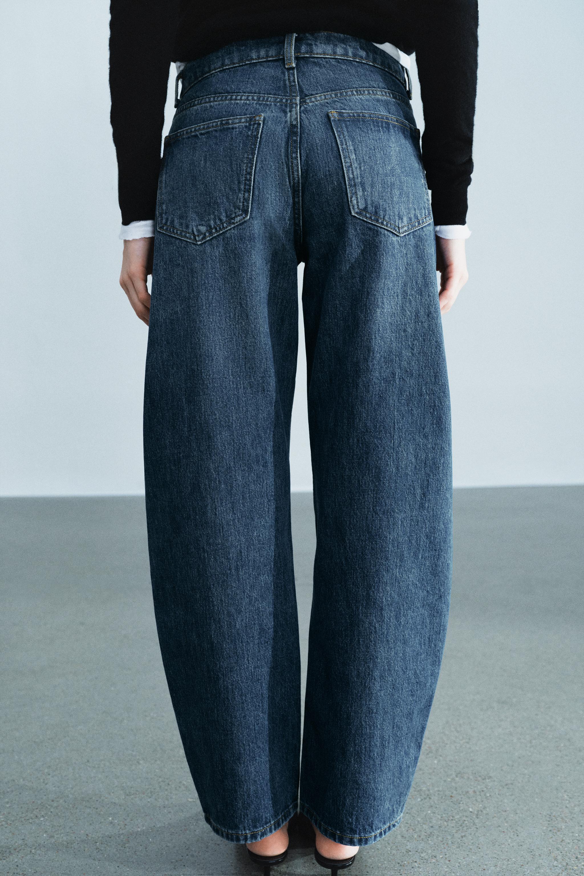 Zara ZW COLLECTION CURVED STRAIGHT ORTA BEL JEAN görsel 4