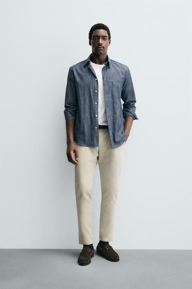 Zara PÜKSID SLIM FIT COMFORT - Kivi