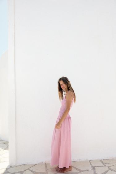 GINGHAM CHECK MIDI DRESS - Pink / White by Zara - Image 0