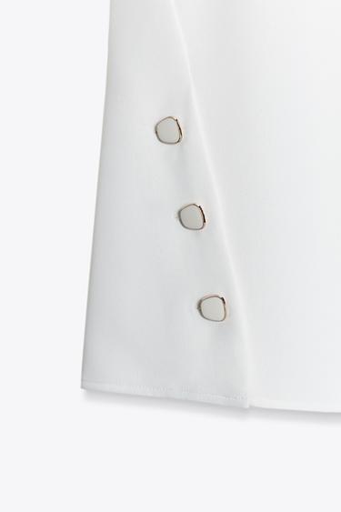 SLEEVELESS TOP WITH DEFINED SHOULDERS - Oyster-white by Zara - Image 5