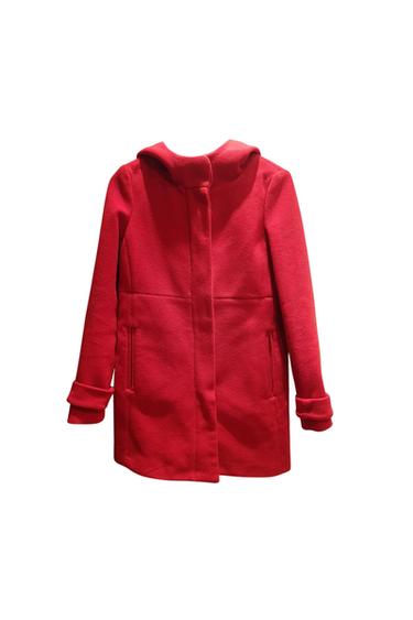 ABRIGO ROJO DE PAÑO Y NEOPRENO CON CAPUCHA