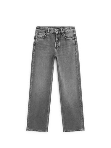 Zara Mid-rise wide-leg jeans - Anthracite Gray