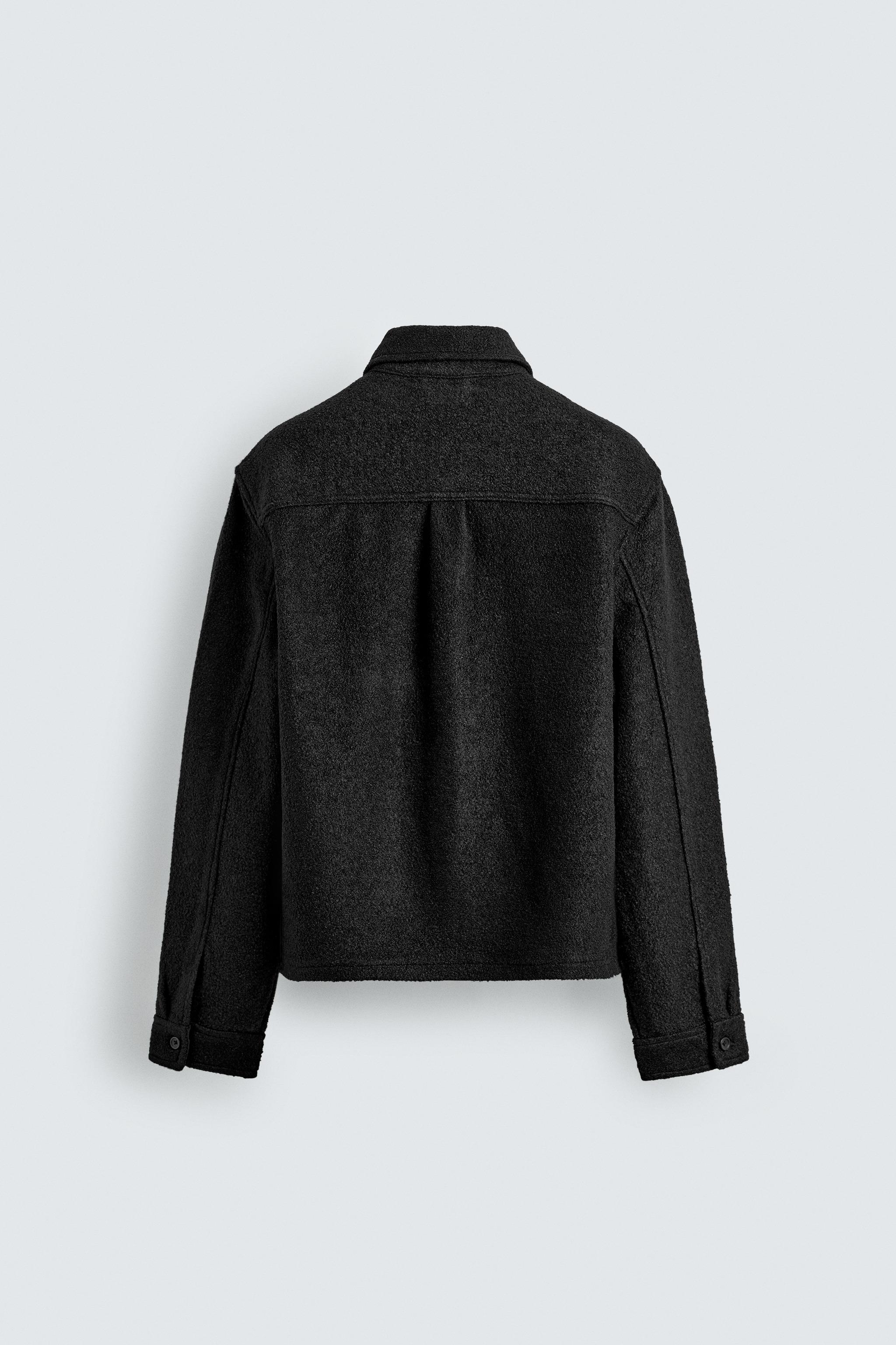WOOL BLEND TEXTURED OVERSHIRT