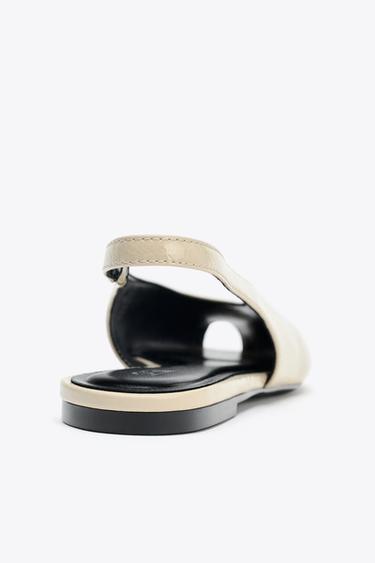 OPEN-TOE SLINGBACK SHOES - white by Zara - Image 6