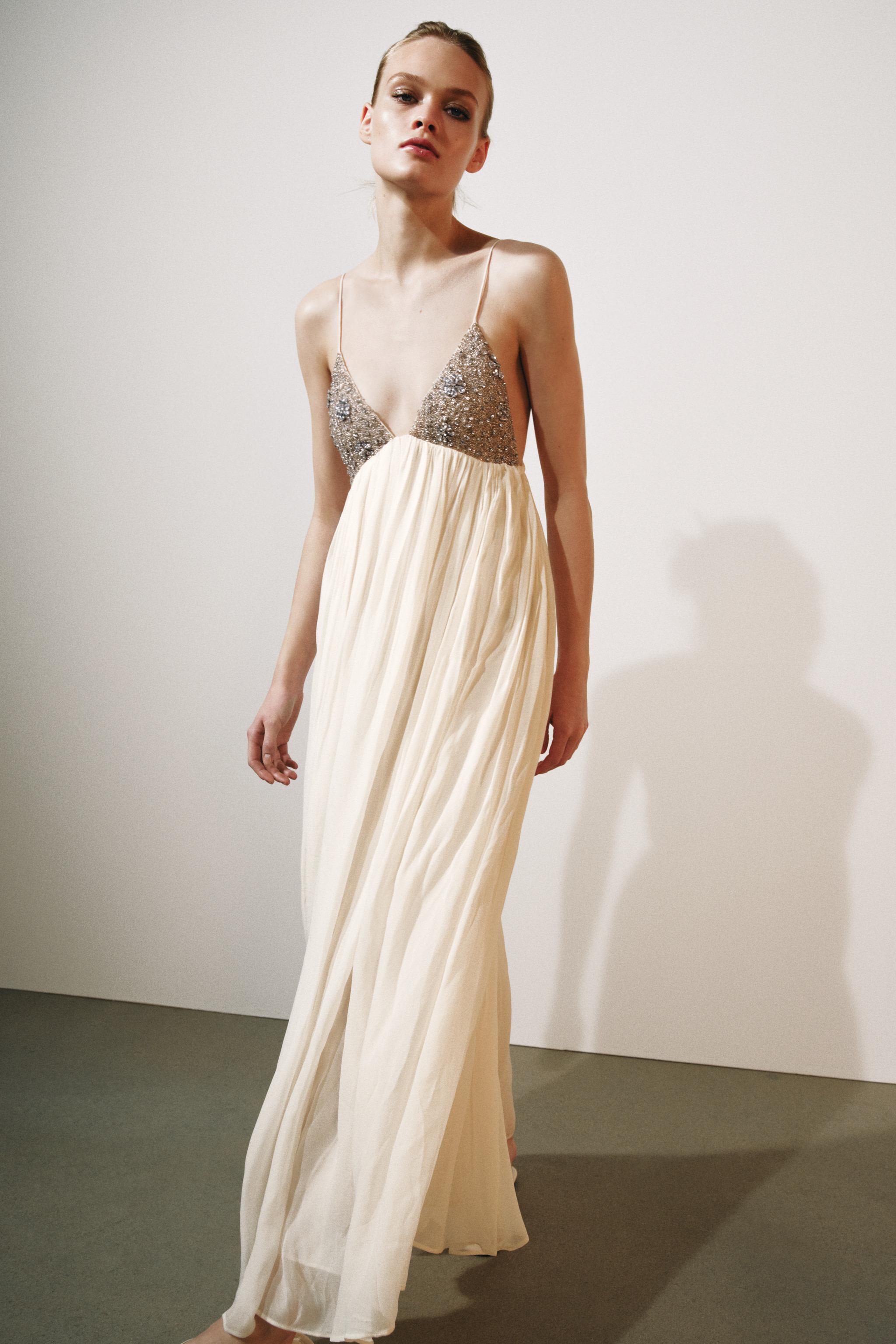 Женские платья Zara ZW COLLECTION BEADED MIDI DRESS — фото 5