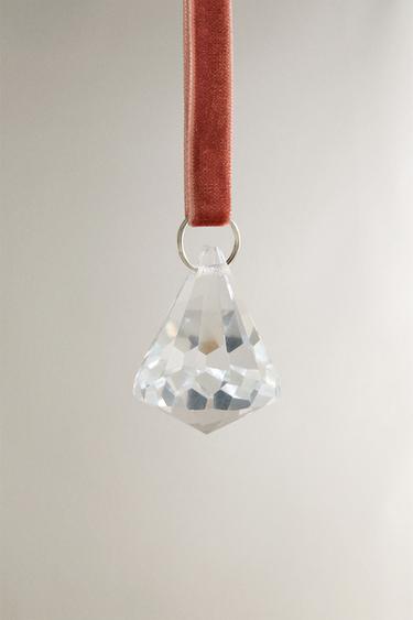 ENFEITE DE ÁRVORE COM DIAMANTE TRANSPARENTE DE NATAL -  da Zara