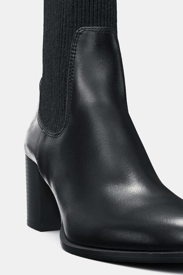 BOTTINES À TALONS EN TISSU - Noir de Zara - Image 2