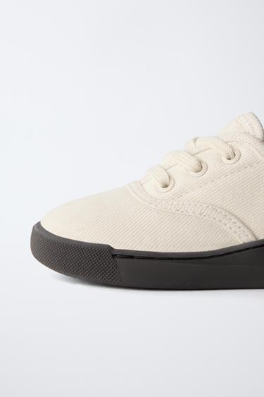 COTTON SKATE SNEAKERS - White by Zara - Image 3