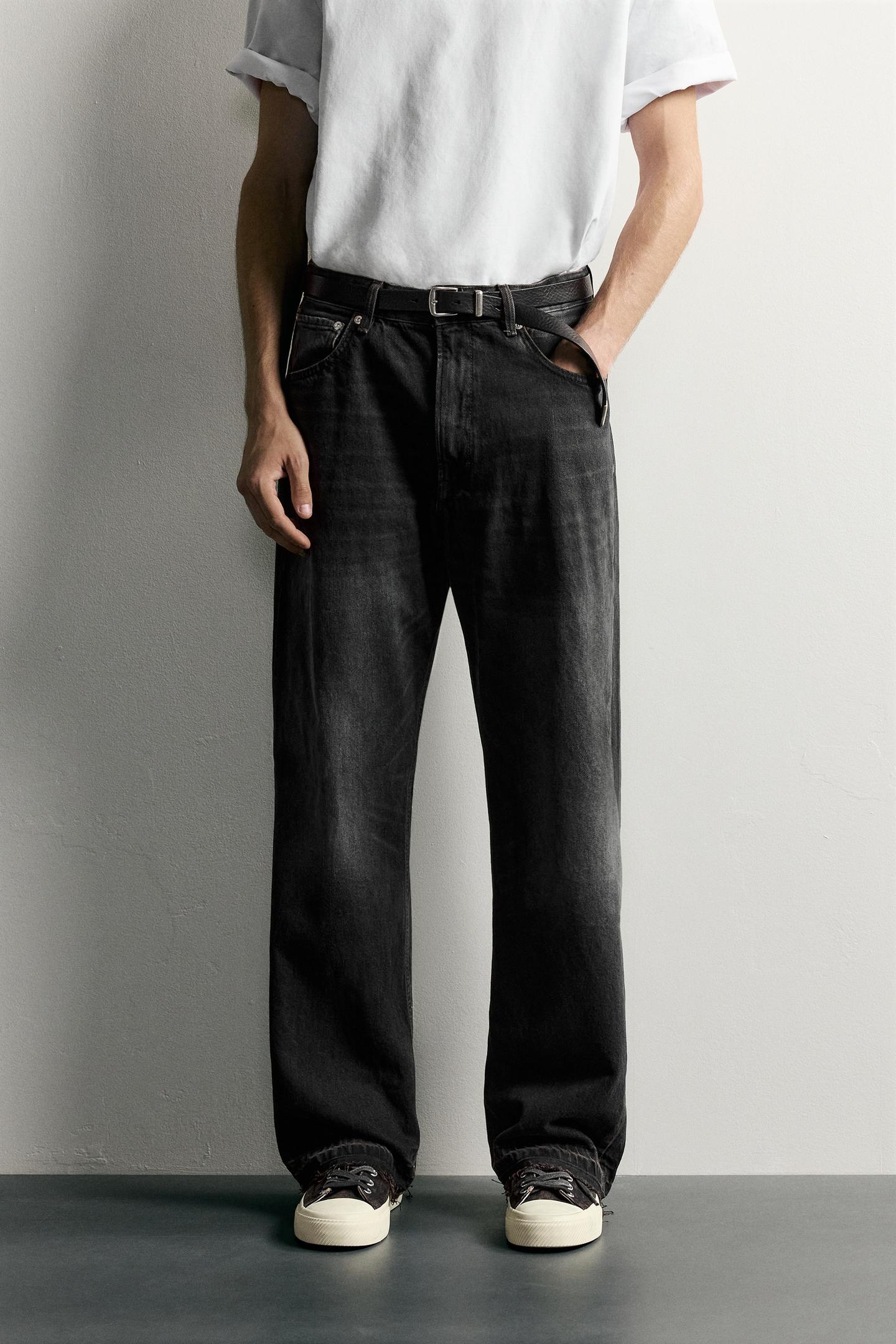 Мужские джинсы Zara Loose-Fit, цвет: Угольный — фото 2