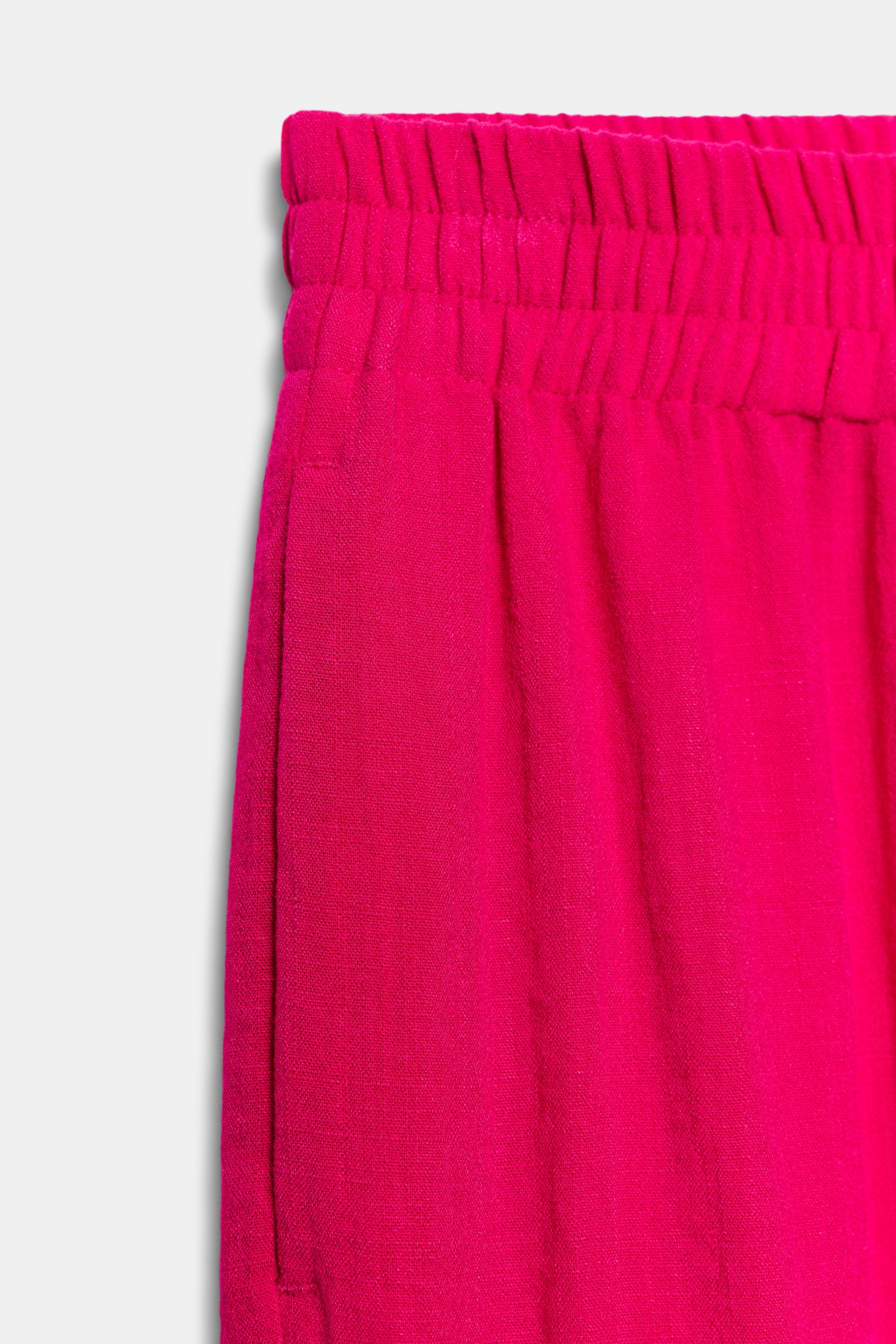ELASTIC WAISTBAND WIDE LEG PANTS
