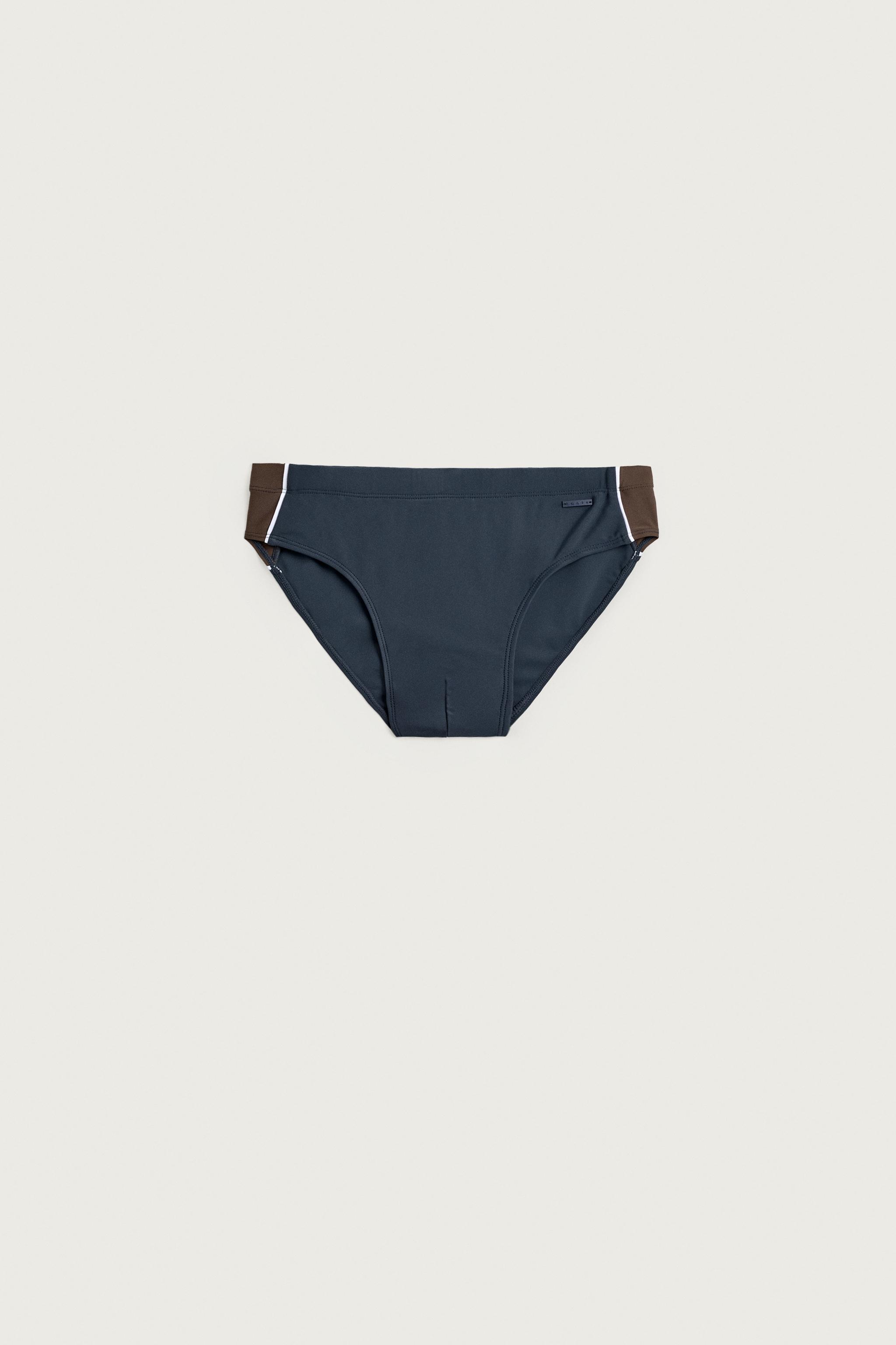 COLORBLOCK BRIEF SWIMSUIT — Navy blue