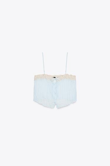 ROMANTIC STRAPPY TOP - Light blue by Zara - Image 3