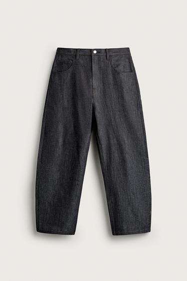 JEANS TAPERED WIDE FIT - Índigo da Zara