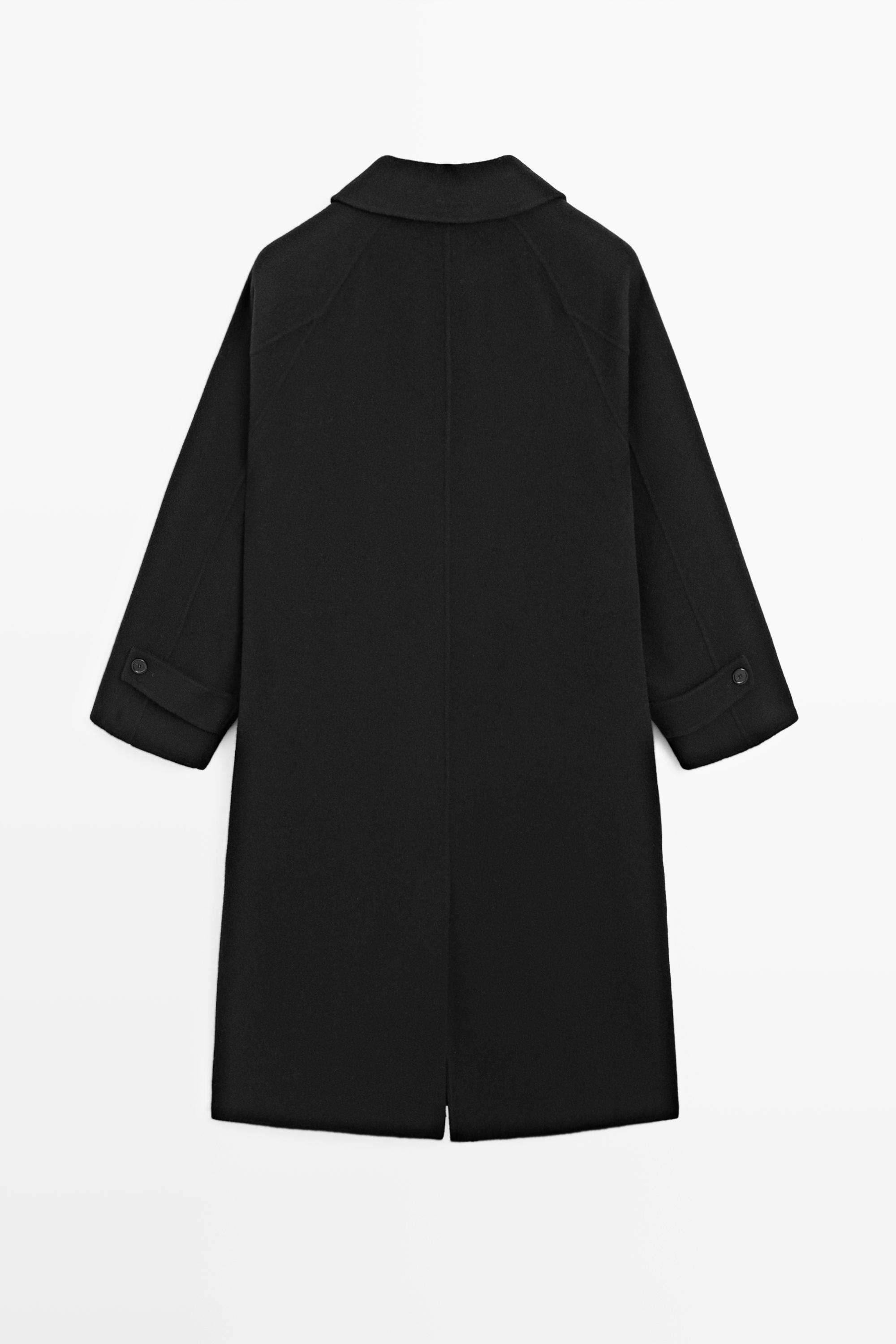 Long oversized wool and cashmere blend coat