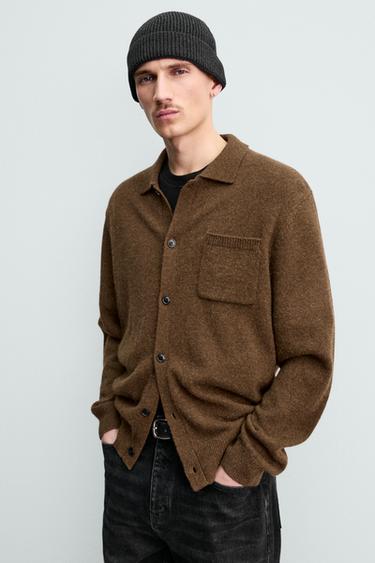SURCHEMISE TRICOT DE LAINE - ALPAGA ORIGINS - Marron de Zara - Image 4