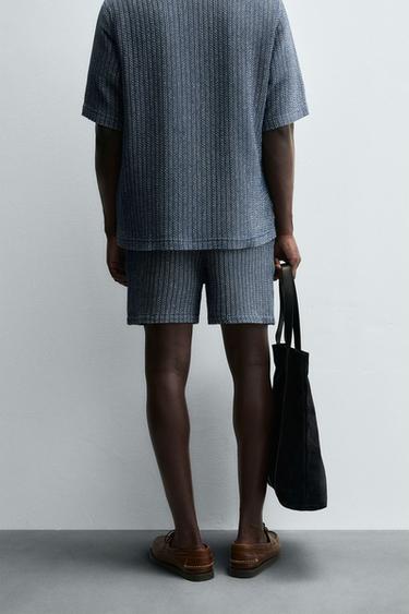 BERMUDA STRUCTURE JACQUARD - Indigo de Zara - Image 2
