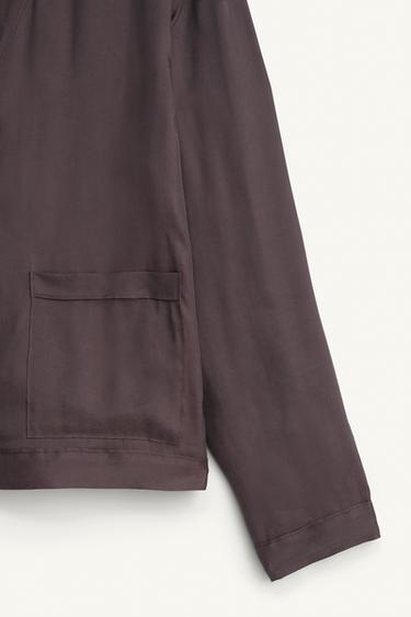 RELAXED FIT LYOCELL-VISCOSE JACKET - Grey by Zara - Image 7