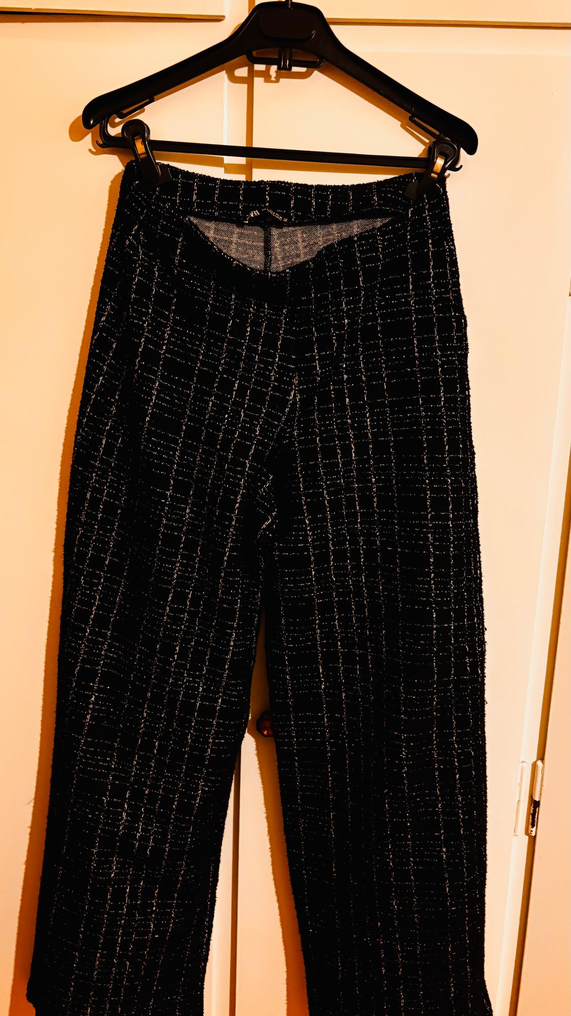 JACQUARD TEXTURED WIDE-LEG TROUSERS - Image 2
