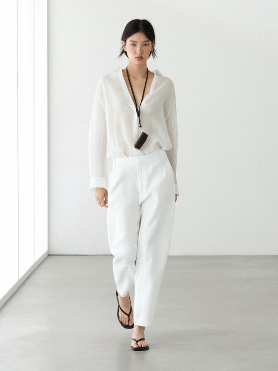 Flowing 100% linen trousers from Zara - $130